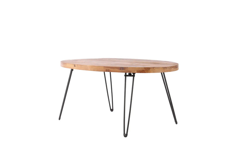 Oval Natural Reclaimed Wood Foldable Cocktail Table For Your Living Room - Natural by HouseOfZazla