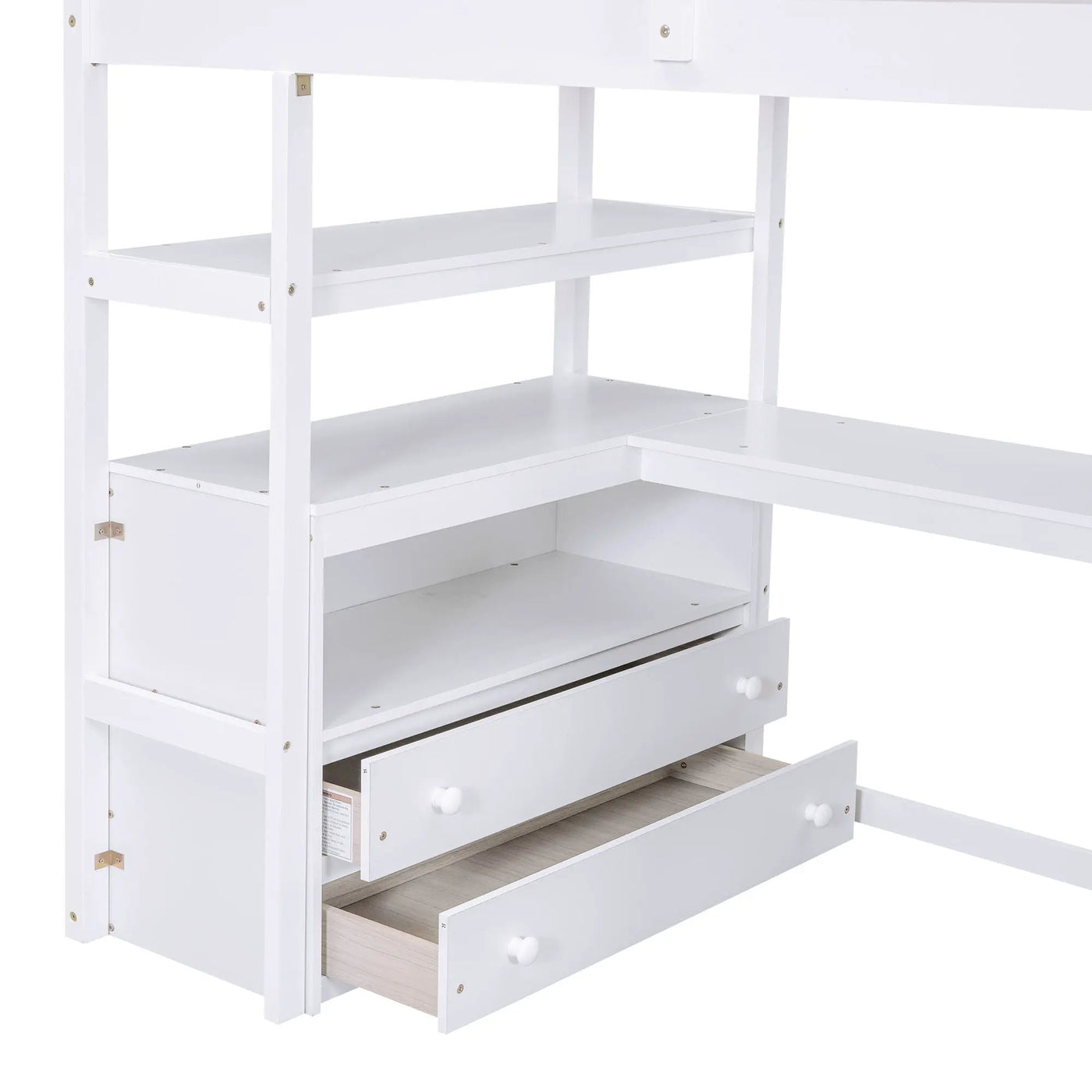Loft Bed With Desk, Shelves, 2 Drawers, Storage Staircase by HouseOfZazla