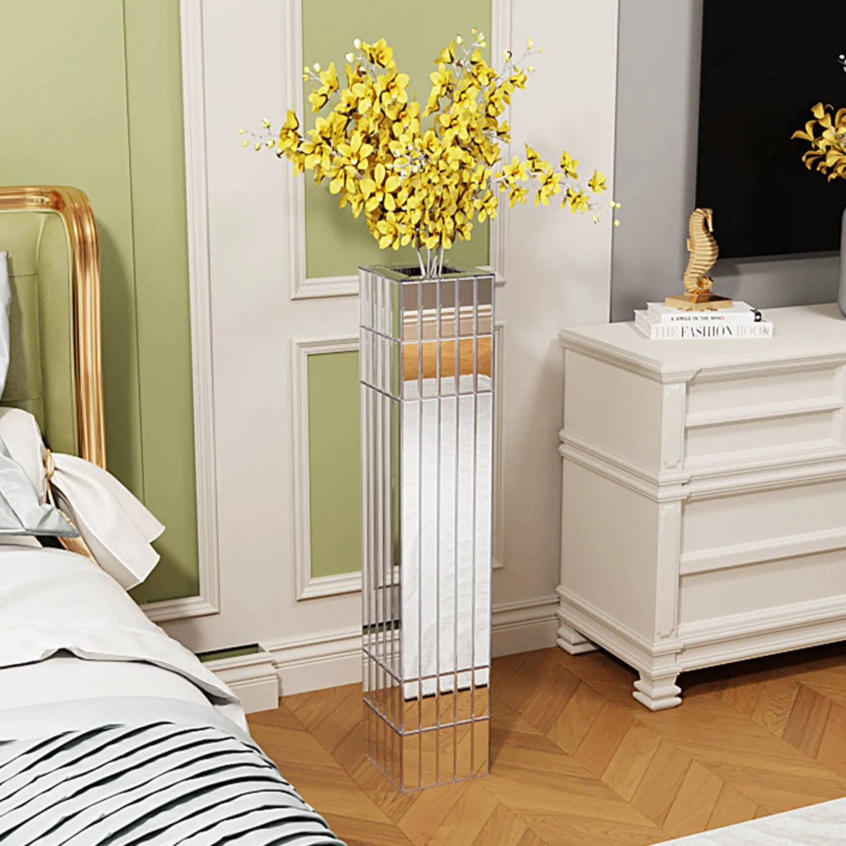 36.02" Tall Mirrored Floor Vase by HouseOfZazla