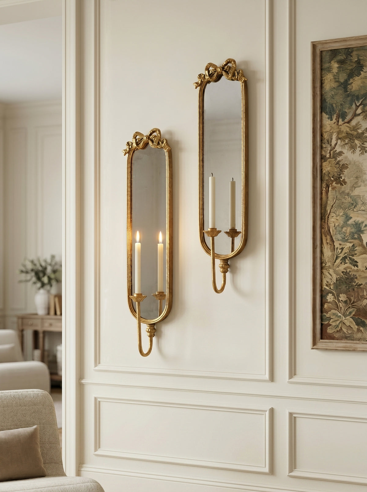 Set of 2 Wall Mirrors with Glass and Metal Frame, photo 8 of 10