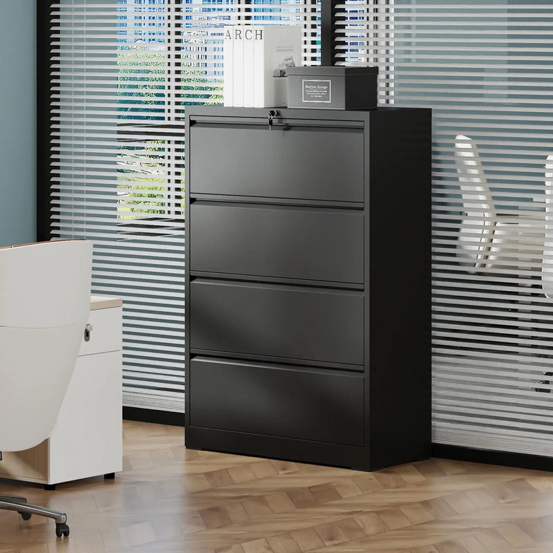 Lateral File Cabinet, Heavy Duty Filing Holds Letter/Legal/A4 Files by Unique Piece Furniture
