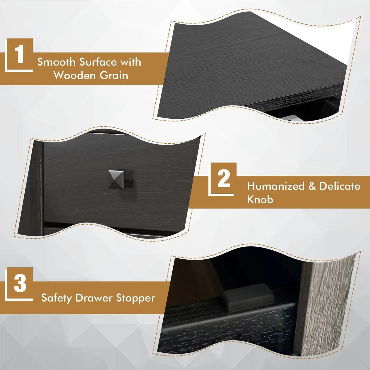Multipurpose Retro Bedside Nightstand by DirectDeals