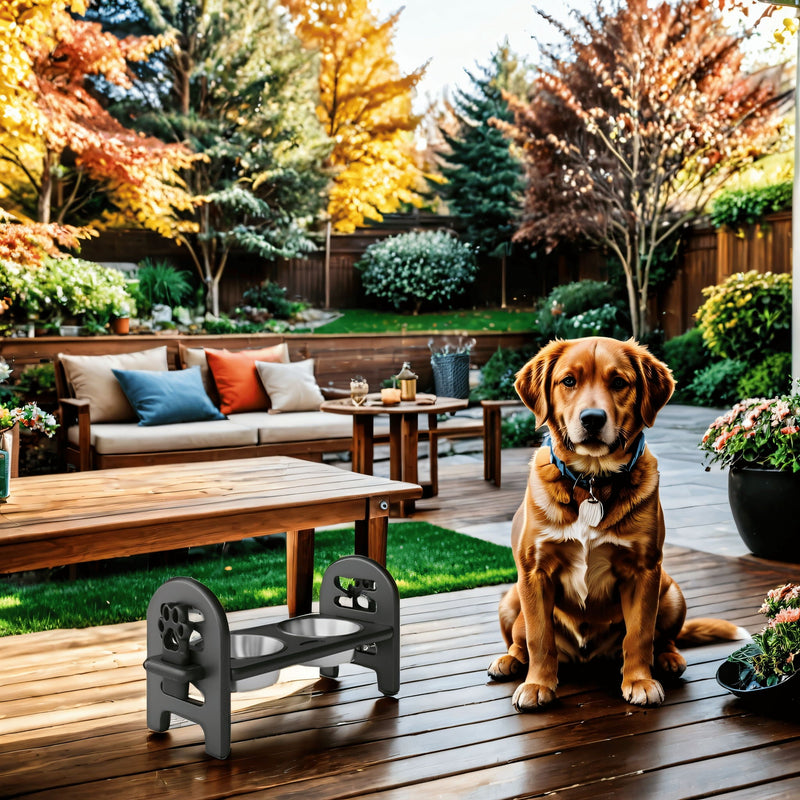 Adjustable Pet Bowl Travel Ready HDPE Durable Poly Lumber Recycled by HouseOfZazla