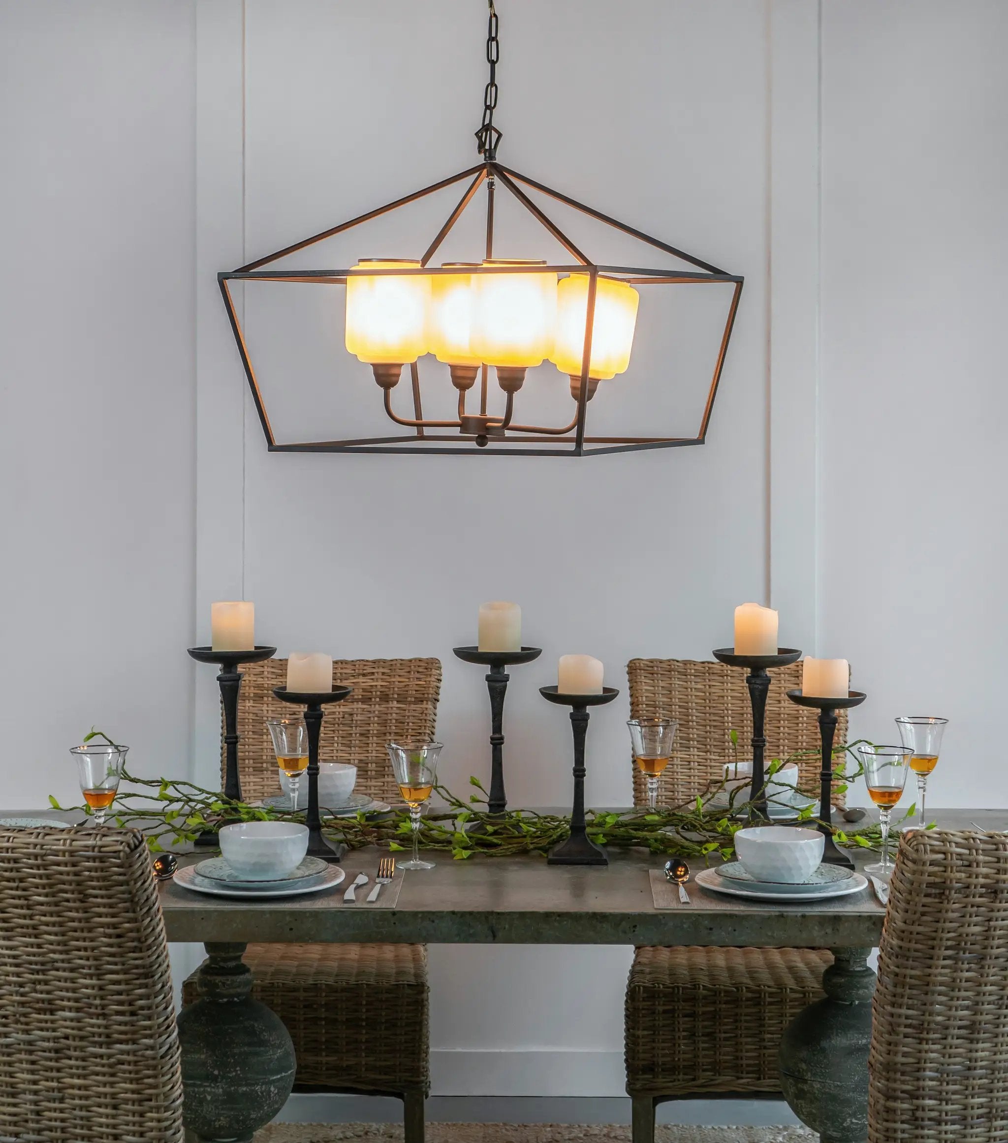 26" Iron Chandelier - Sleek Industrial Style by HouseOfZazla