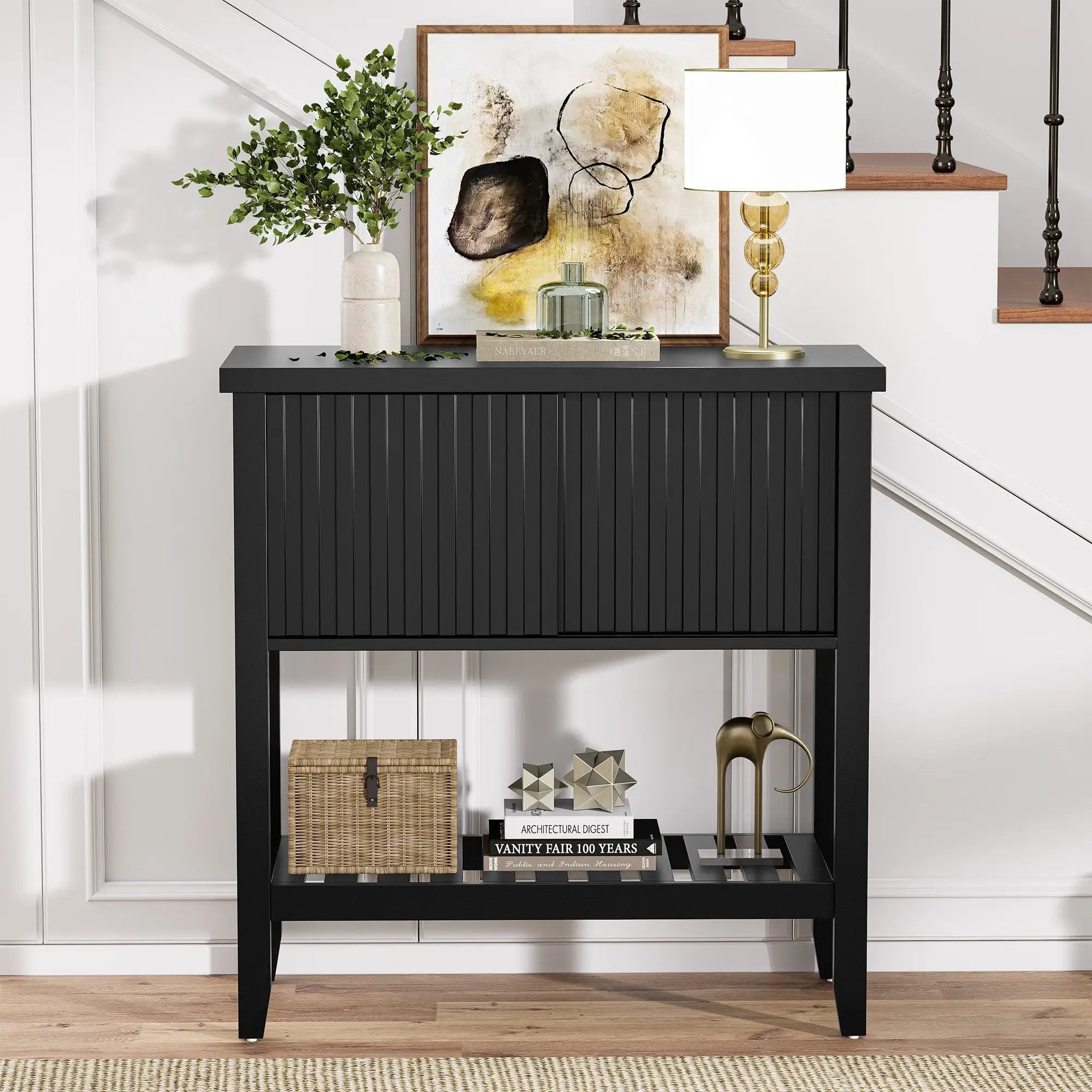 31.5" Entryway Console Table with Sliding Drawer Doors by HouseOfZazla