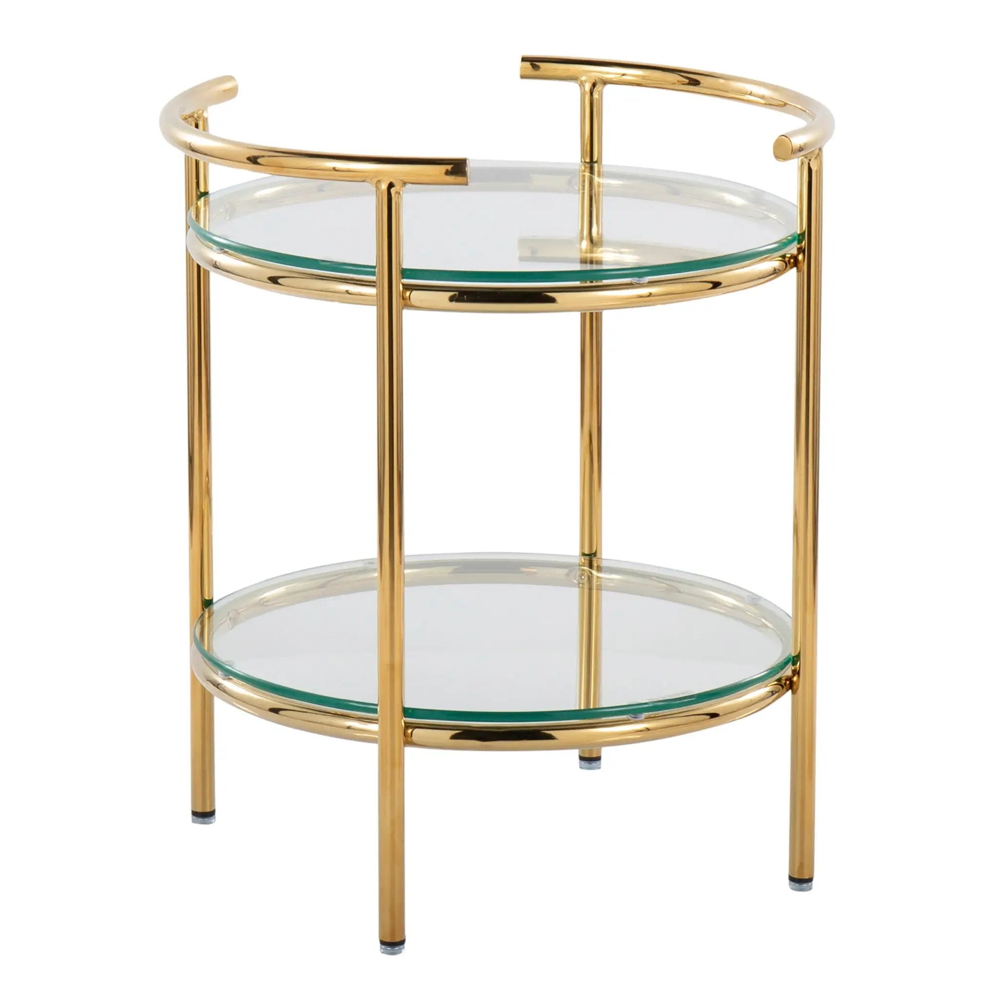 Rhonda - Contemporary / Glam Side Table - Gold / Clear by Unique Piece Furniture