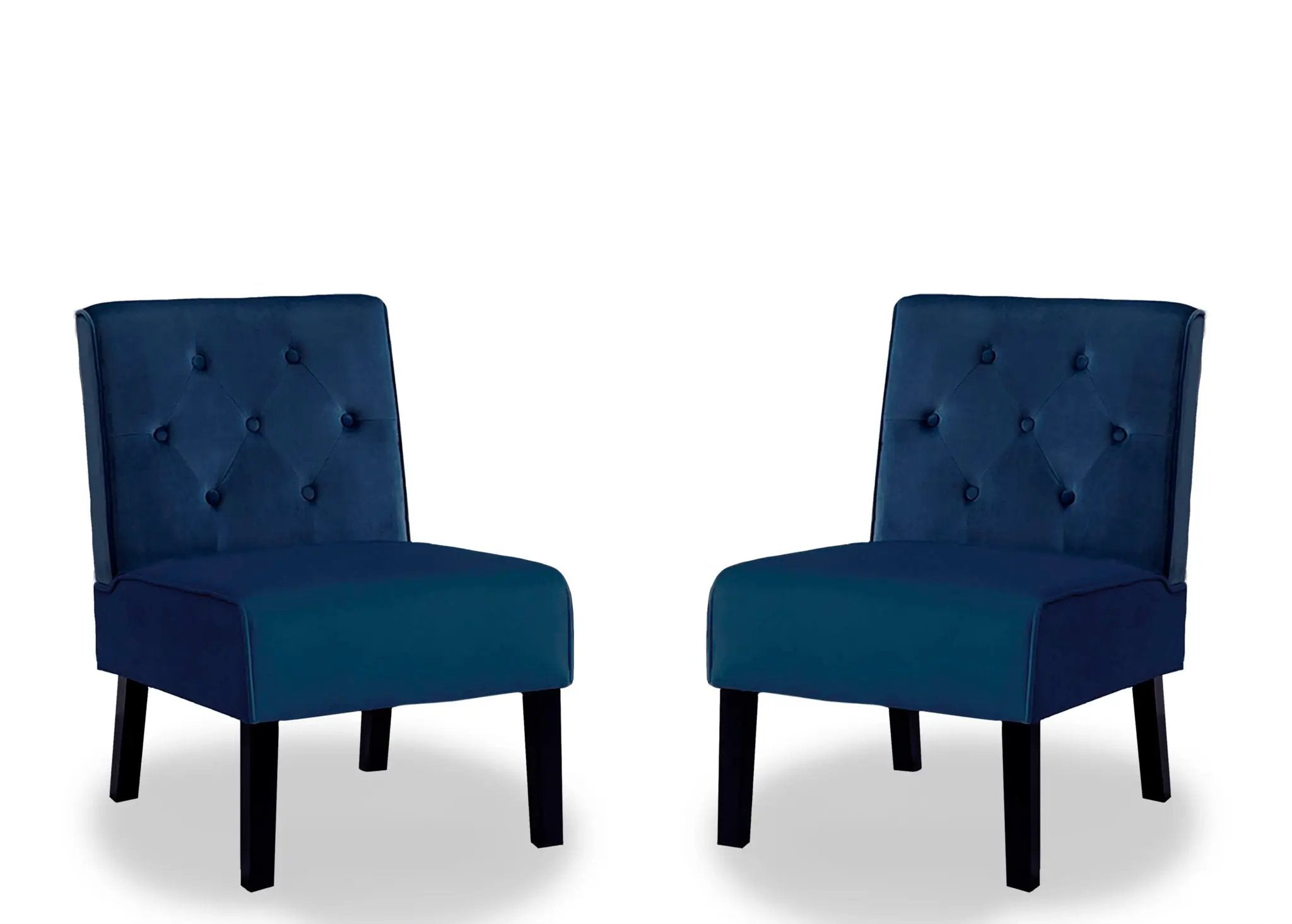 Reese - Living Room Armless Button Tufted Pattern Accent Chair (Set of 2) by HouseOfZazla