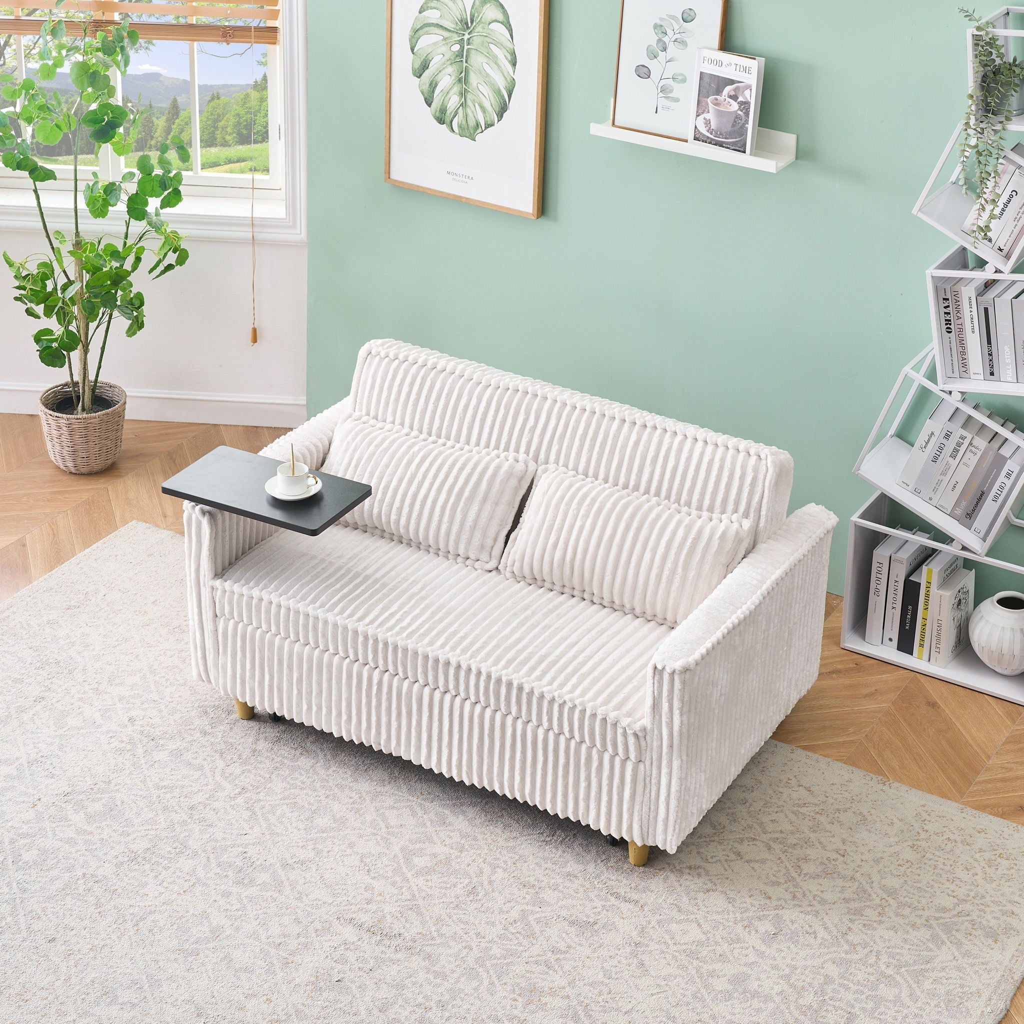 Pull Out Sofa With Movable Tabletop And USB Ports by HouseOfZazla