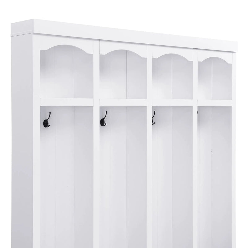 Entryway Hall Tree With Bench, 4 Hooks & Open Storage Space by HouseOfZazla