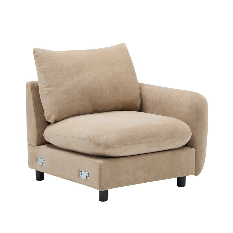 99 in. 3-Piece Modular Free Combination Sectional Velvet Sofa Couch, NOMAD by HouseOfZazla