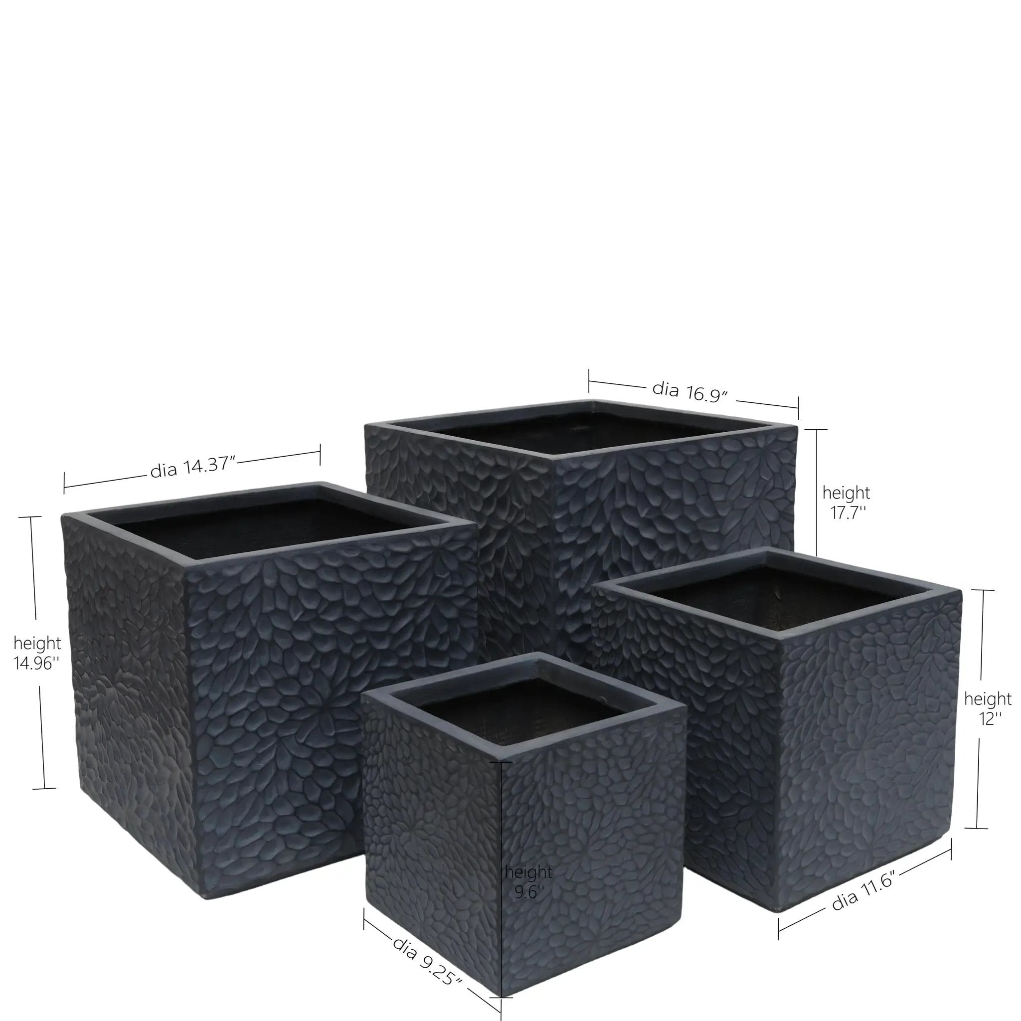 Large Outdoor Indoor Magnesium Oxide Planter Set of 4 by HouseOfZazla