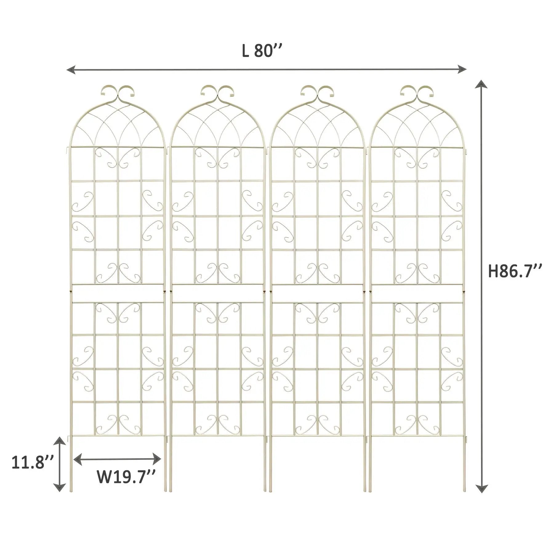 Metal Garden Rustproof Trellis For Climbing Plants Outdoor Flower Support by HouseOfZazla