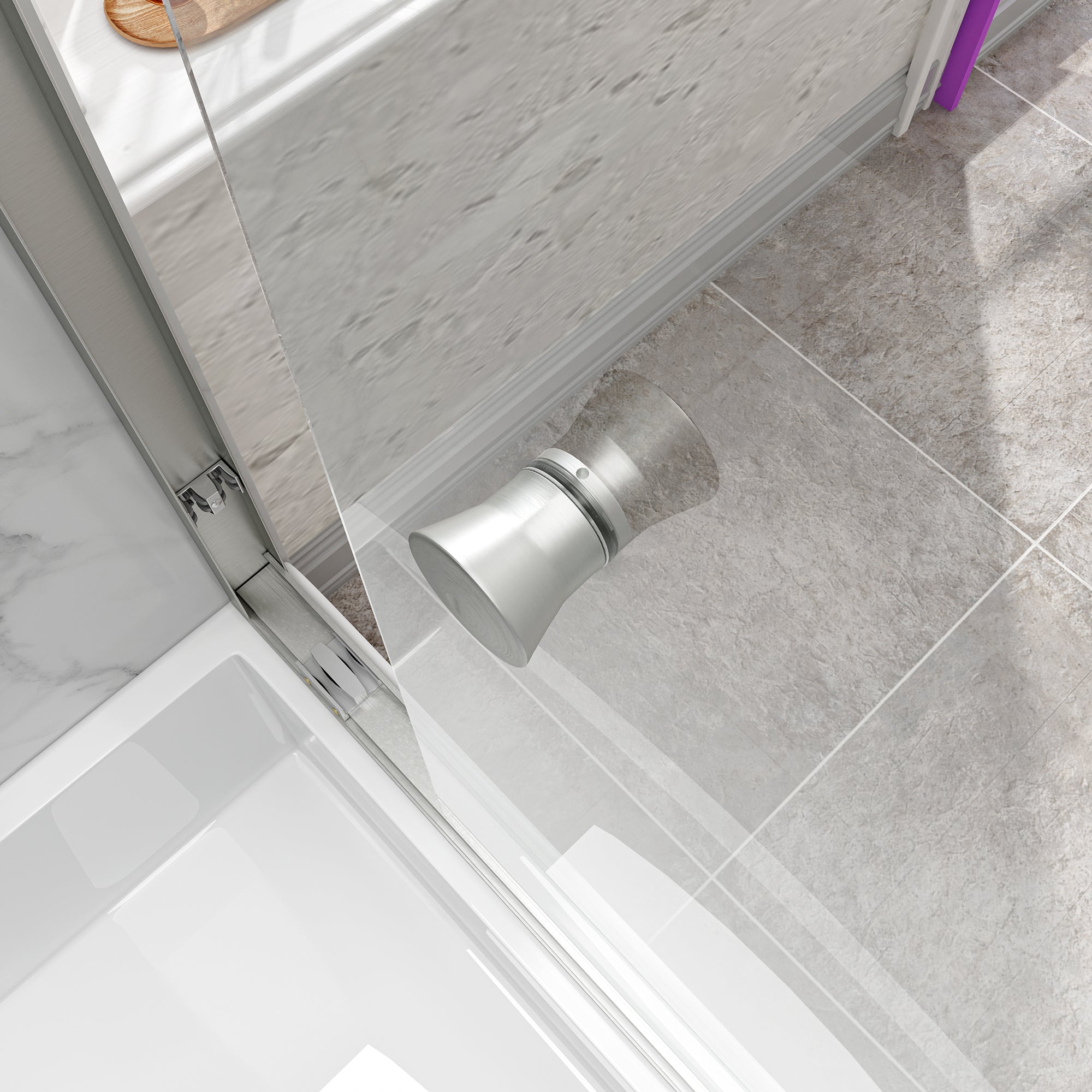 55-60" W x 60" H Brushed Nickel Double Bypass Sliding Shower Door by HouseOfZazla