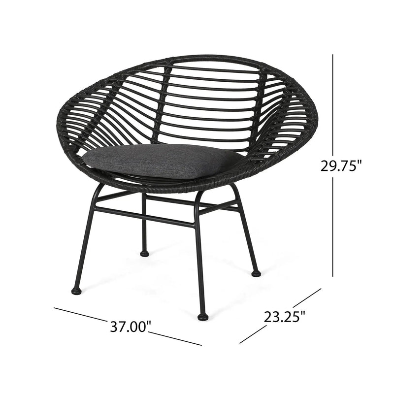 Cordella Outdoor Woven Wicker Chairs with Cushions, Set of 2 by HouseOfZazla
