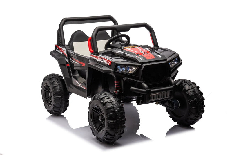 12V7A*2 30W*4 Four-Wheel Drive Seat One Button Start, Forward And Backward, High And Low Speed, Music, Front Light, Power Display, Two Doors Can Open, 2.4G R / C, Seat Belt Four Wheel Absorber by HouseOfZazla