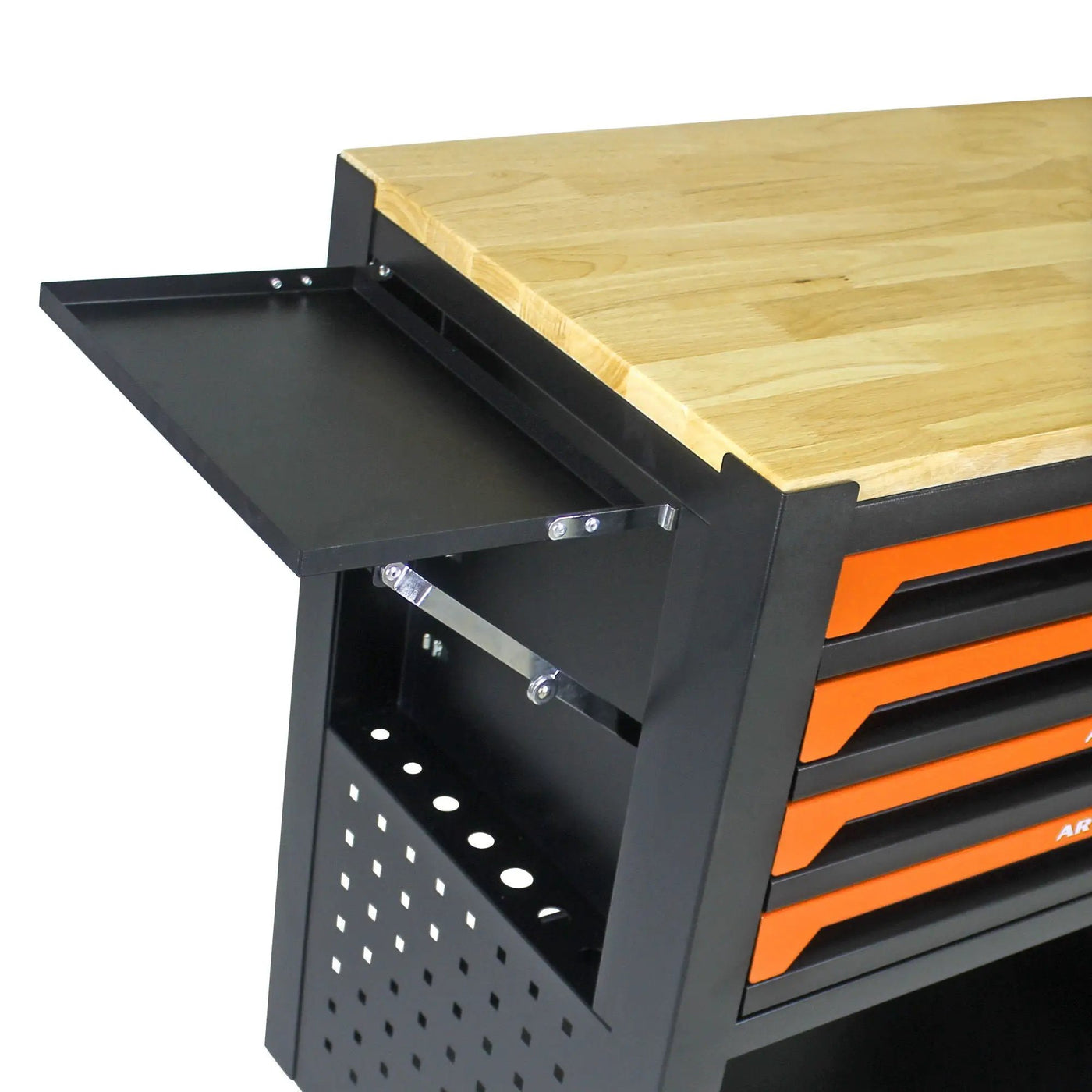 4 Drawers Multifunctional Tool Cart With Wheels And Wooden Top by HouseOfZazla