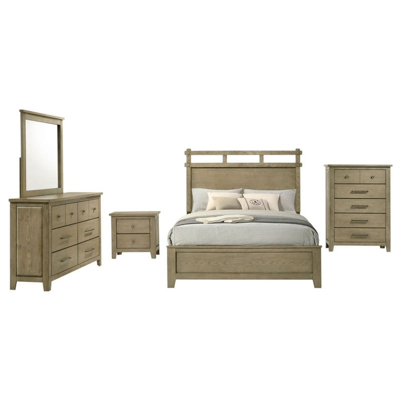 Hazlewood 5-piece Queen Bedroom Set Vineyard Oak by Unique Piece Furniture