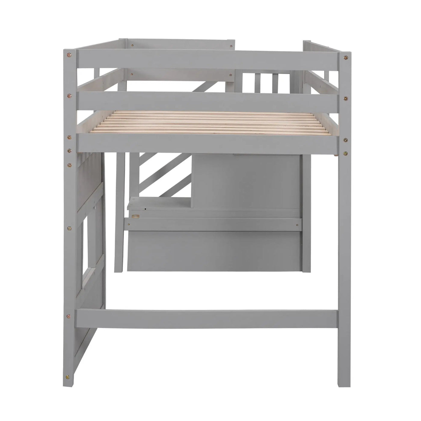 Loft Bed With Storage Staircase, Window & LED Light by HouseOfZazla