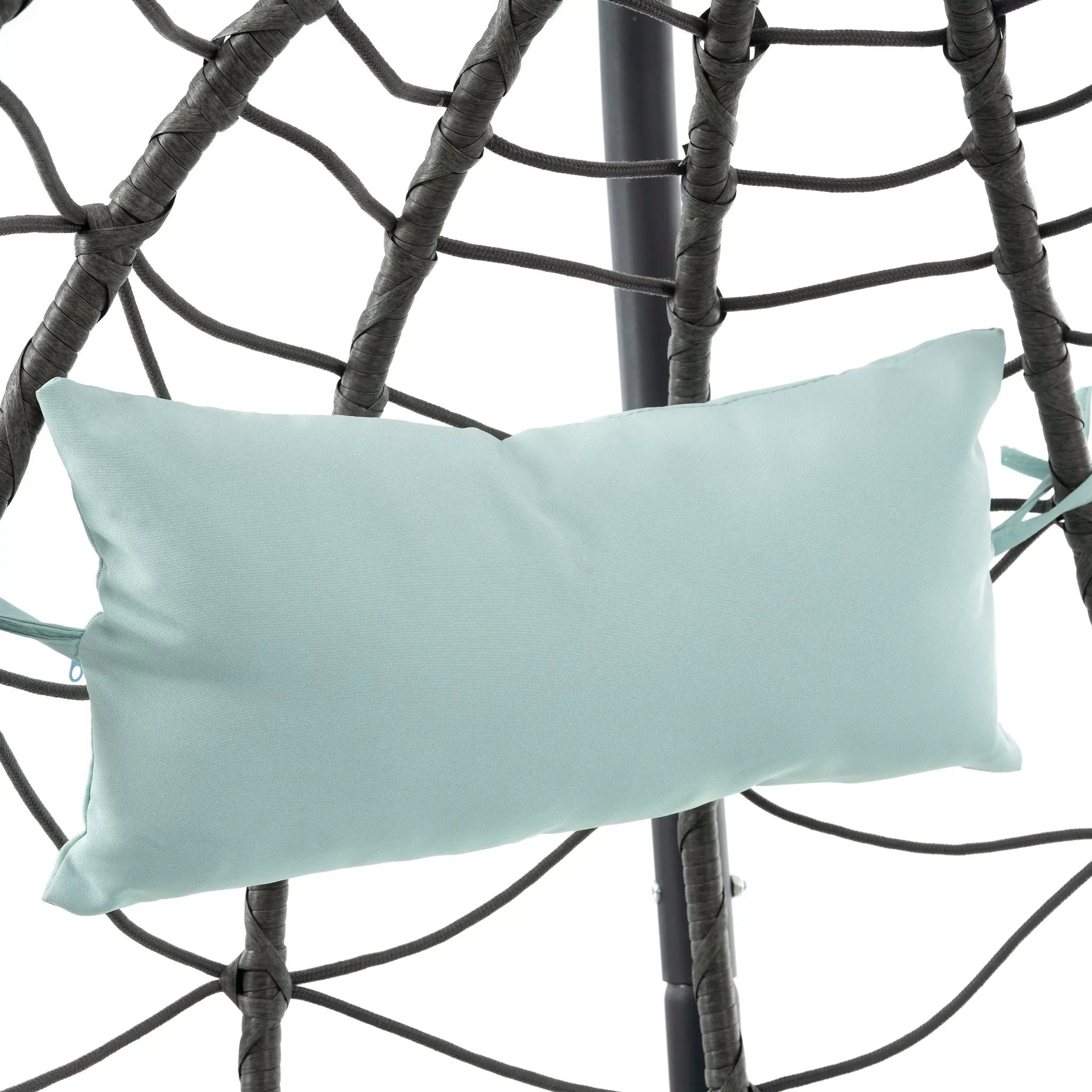 Egg Chair with Stand Indoor Outdoor Swing Chair Patio Wicker Hanging Egg Chair by HouseOfZazla