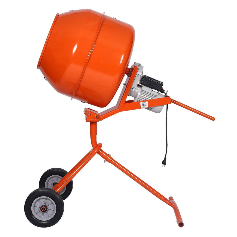 Portable Concrete Mixer With Etl Certificated Copper Motor, Electric Cement Mixer, 5.0 Cu. Ft. - Orange by HouseOfZazla