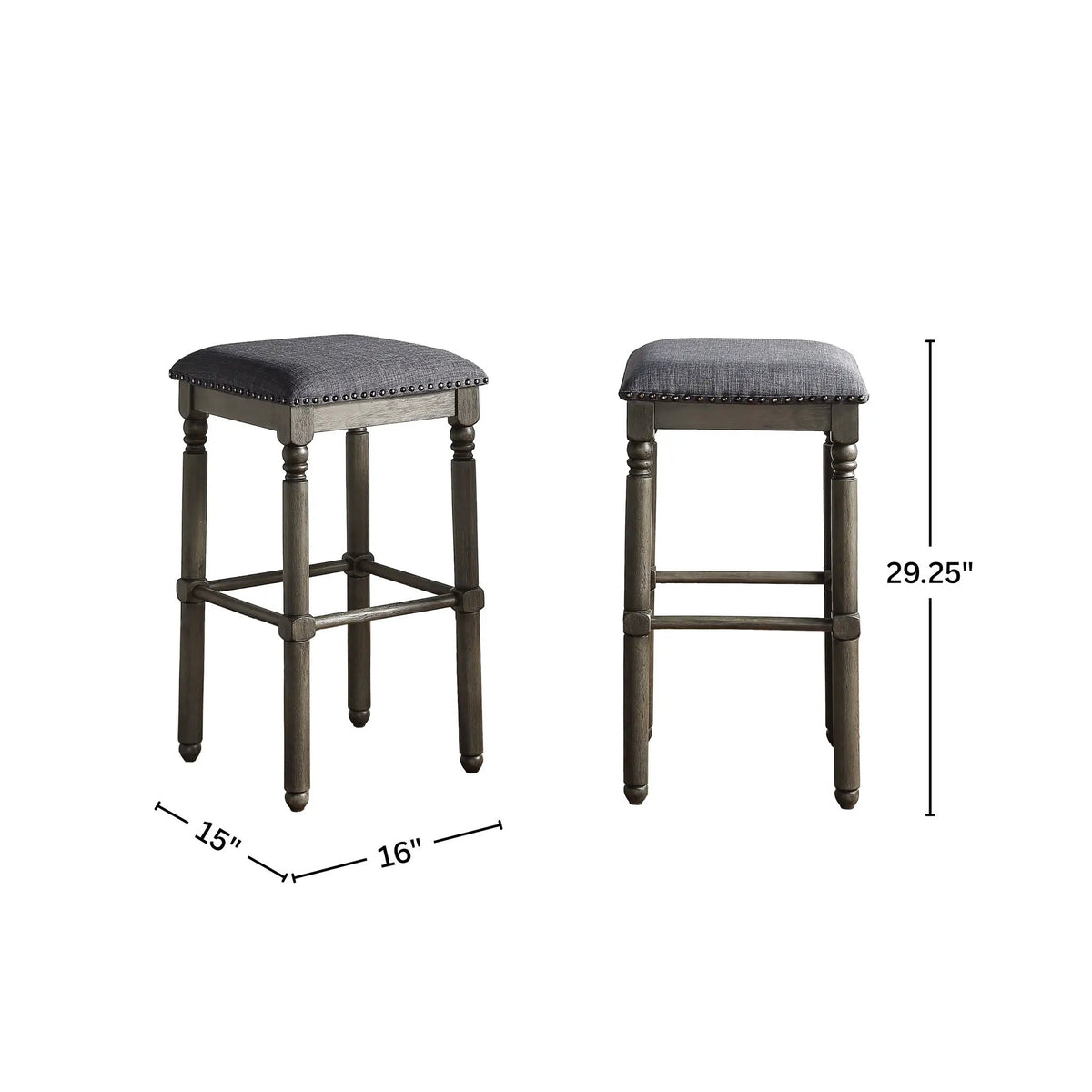 Arnhem Wood Upholstered Bar Stools, Set of 2 by HouseOfZazla
