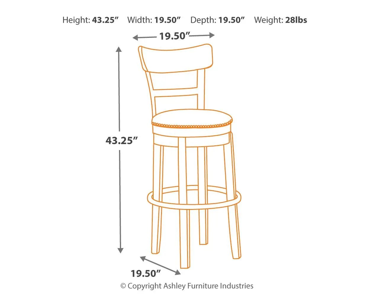 Pinnadel - Swivel Barstool by Unique Piece Furniture