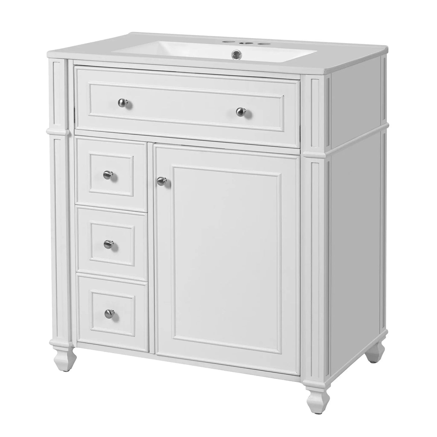 Bathroom Vanity Cabinet With Sink, Soft Close Doors With Door Organizer by HouseOfZazla