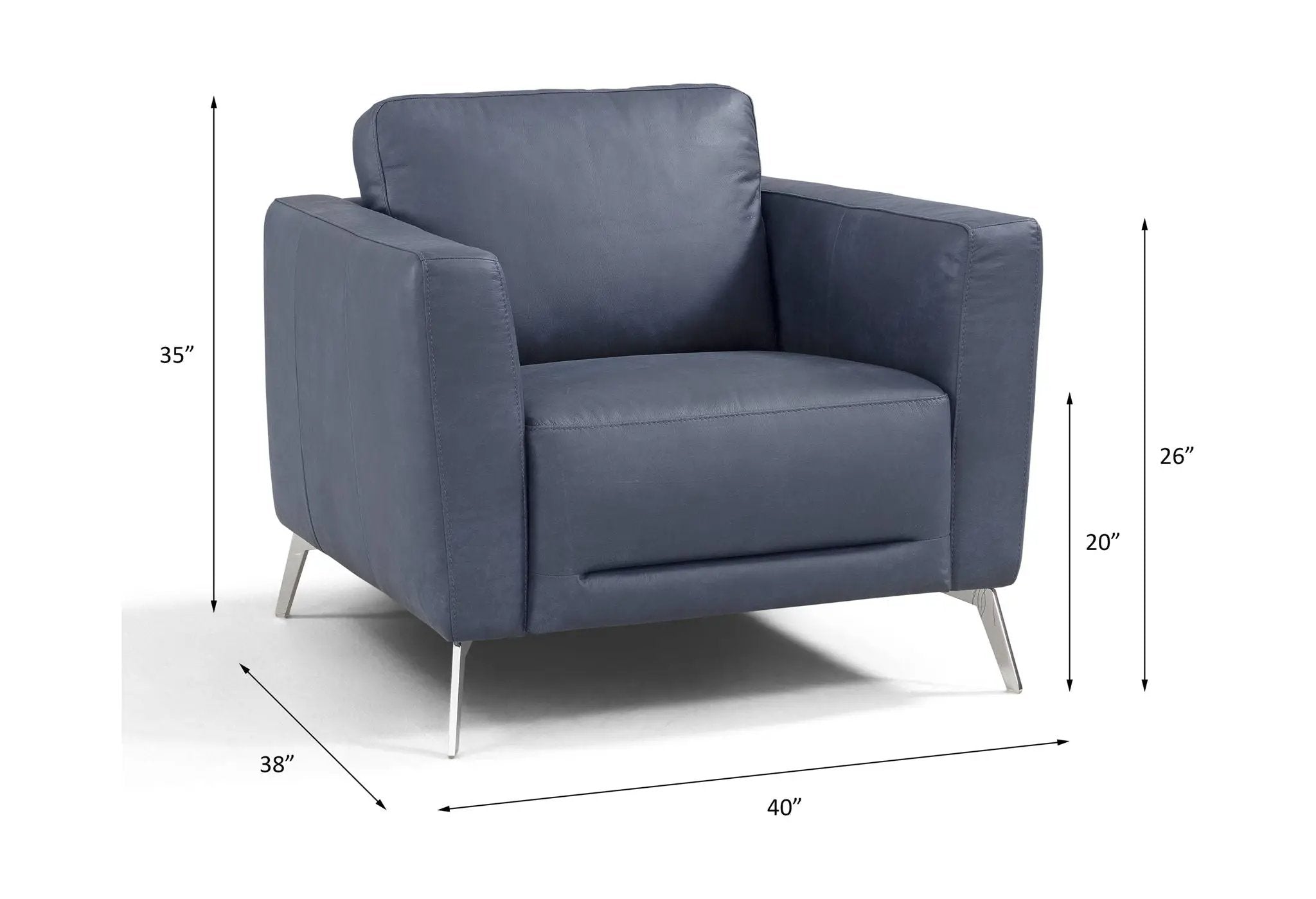 Astonic - Chair - Blue Leather by Unique Piece Furniture