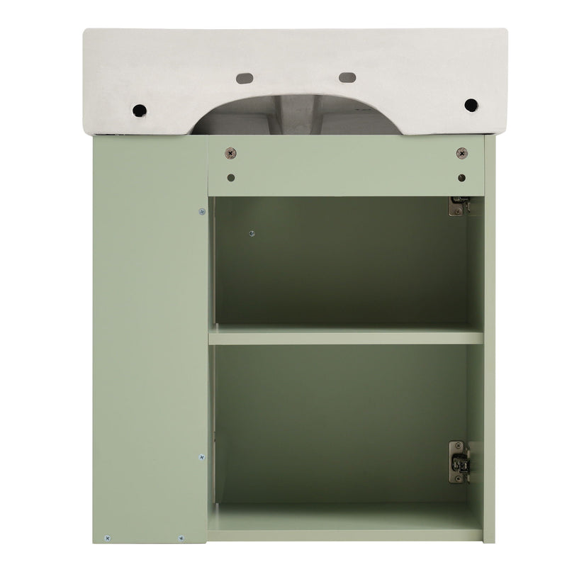 Modern Floating Bathroom Vanity With Ceramic Basin Perfect For Small Bathrooms by HouseOfZazla