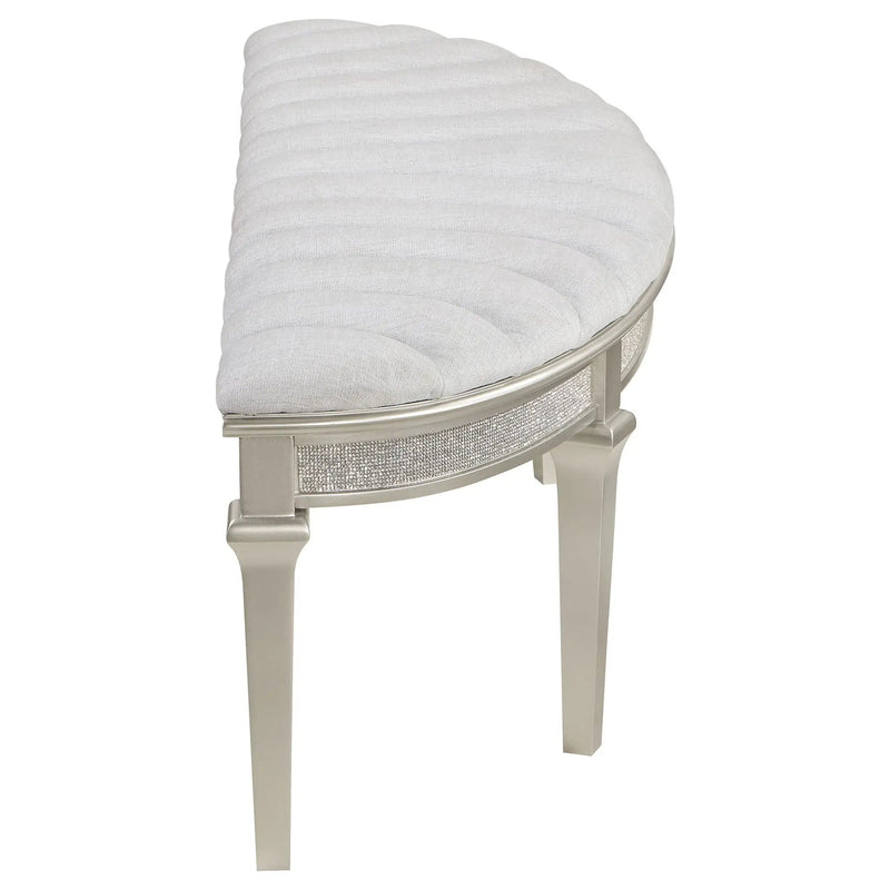 Colwood - Upholstered Curved With Channel Tufting And Slender Tapered Legs - Silver Gray by HouseOfZazla