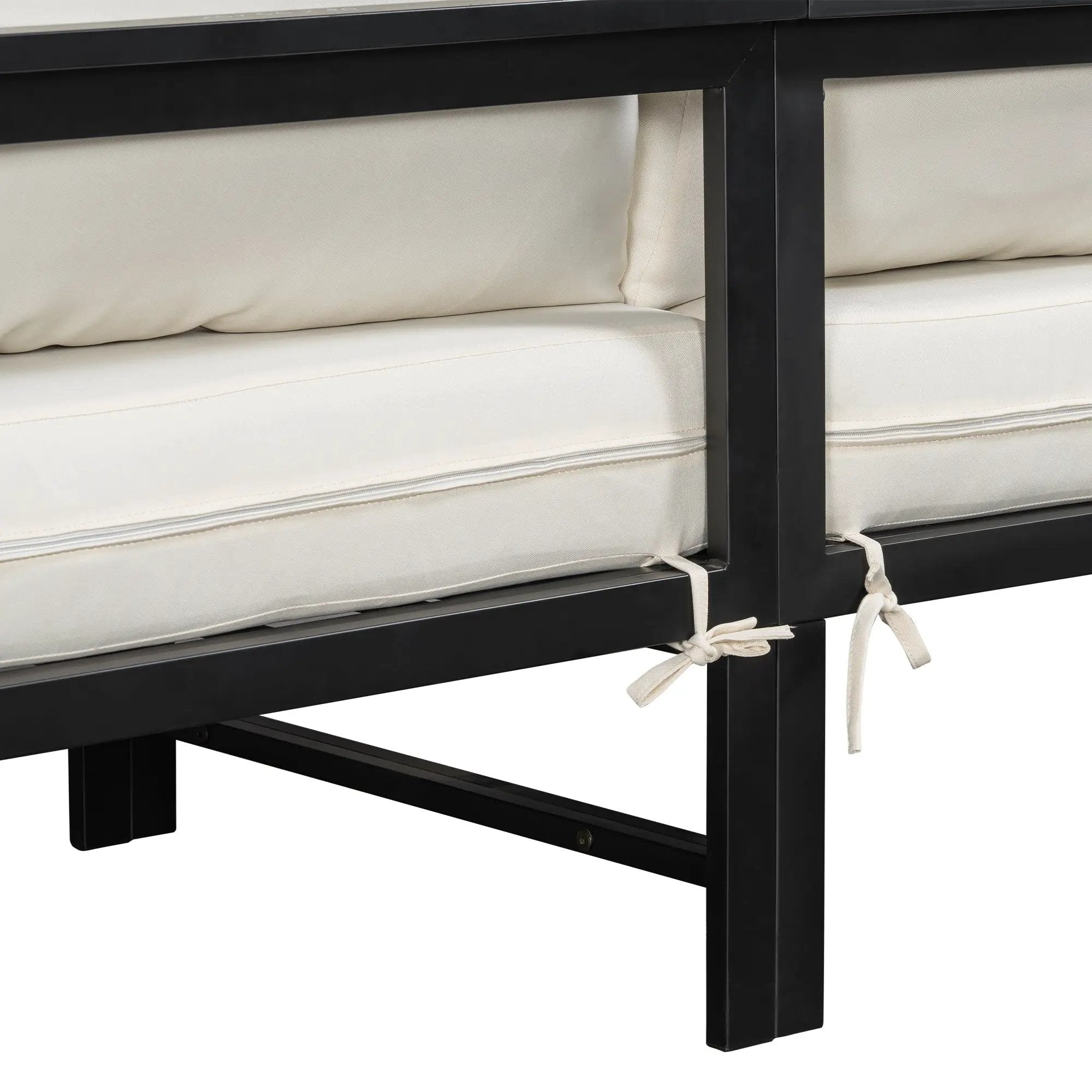 U_style Outdoor L-Shaped Sofa with Iron Frame and Ultra-Thick Cushions by HouseOfZazla