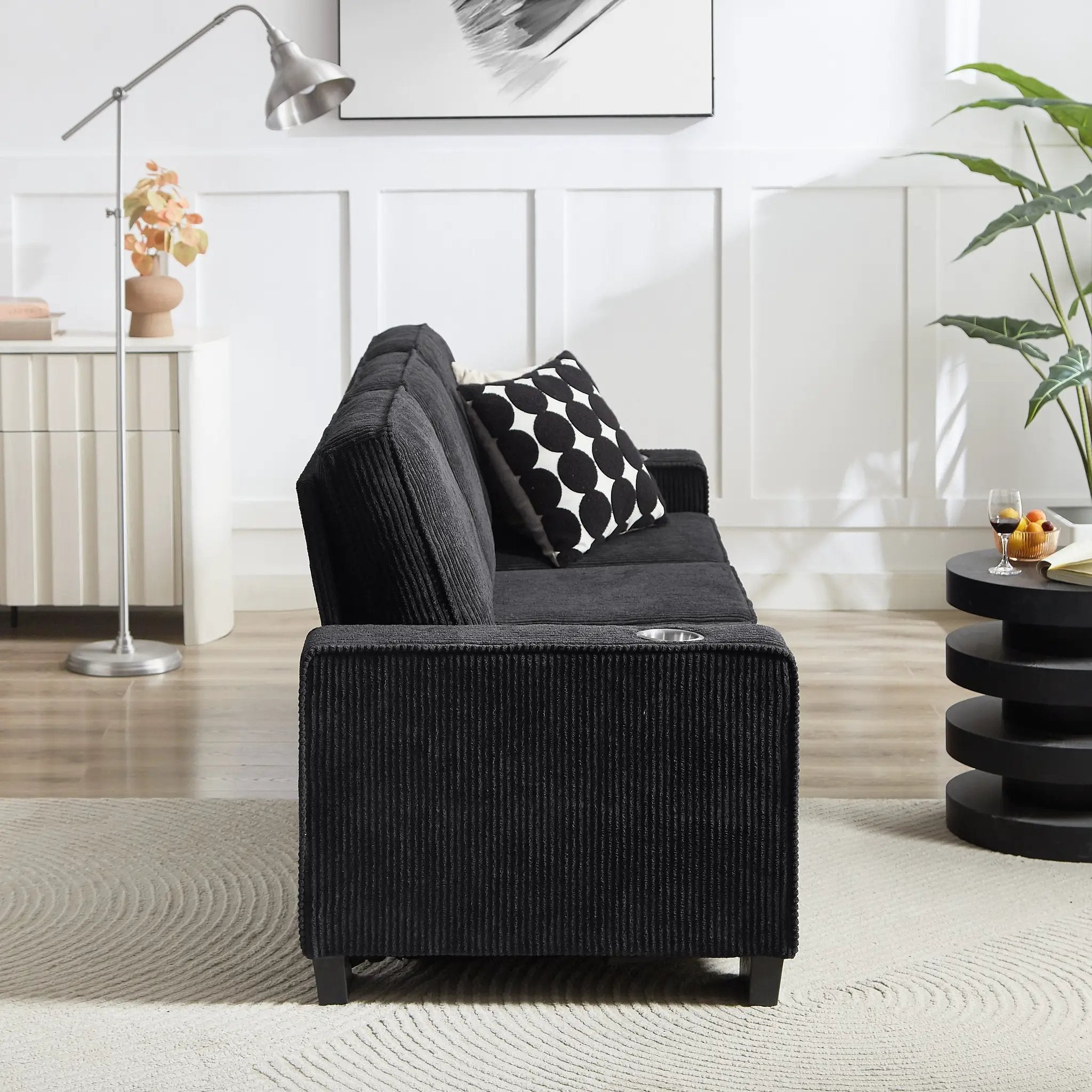 Modern Corduroy 3-Seater Sofa by HouseOfZazla