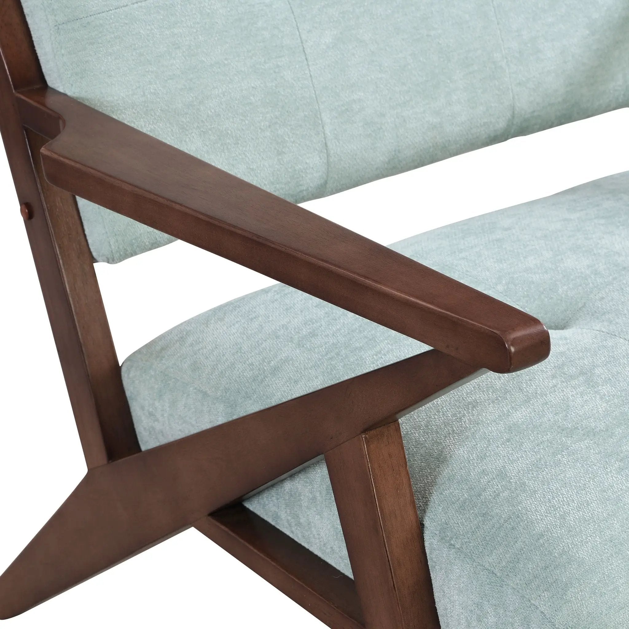 Modern Accent Chair With Plush Cushions, Angled Arm Design - Green by HouseOfZazla