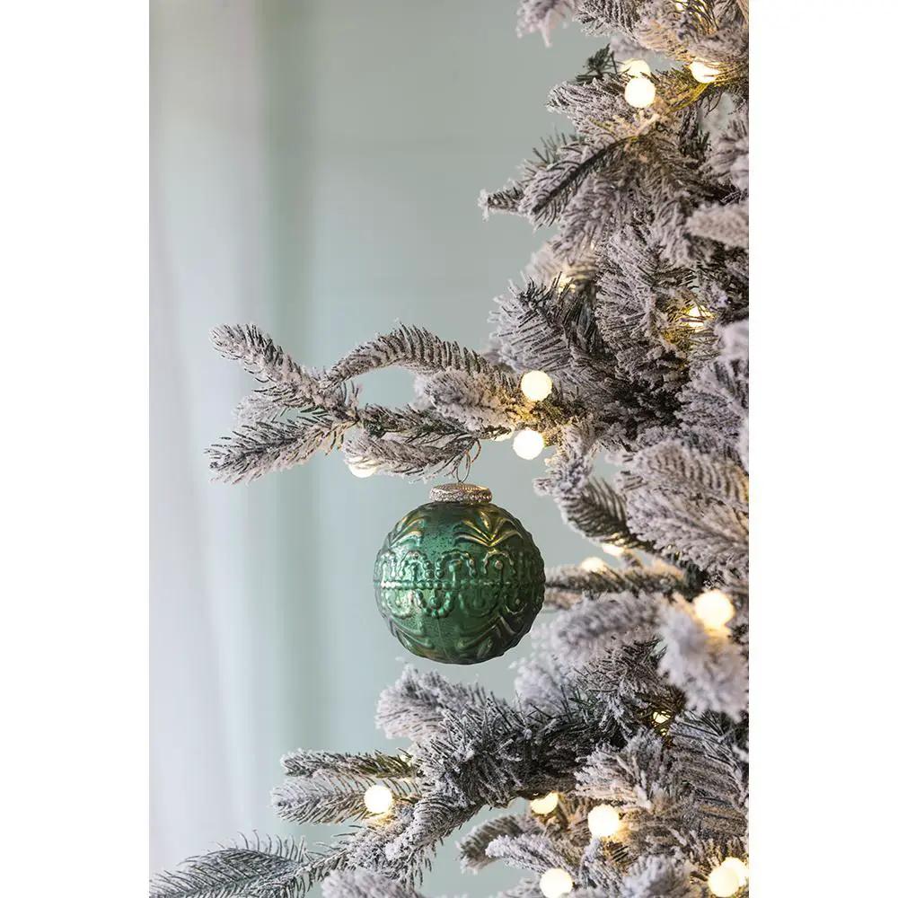 Christmas Ball Ornaments, Glass Decorative Hanging Ball Christmas Tree Ornaments, For Holiday Party Decorations (Set of 6) - Green by HouseOfZazla