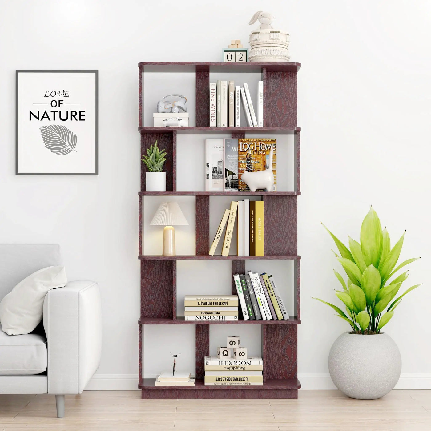 Modern 5 Tier Open Storage Bookcase by HouseOfZazla