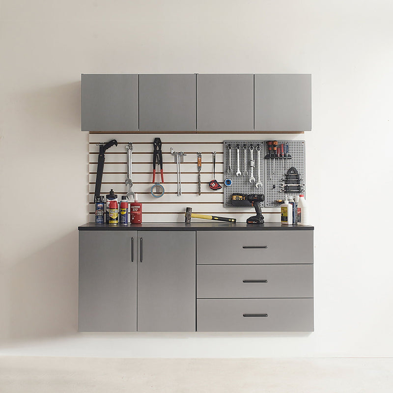 Astro Series - Wall Mounted Base, Drawer Storage Cabinet With Soft Closing Features - Metallic Gray by HouseOfZazla