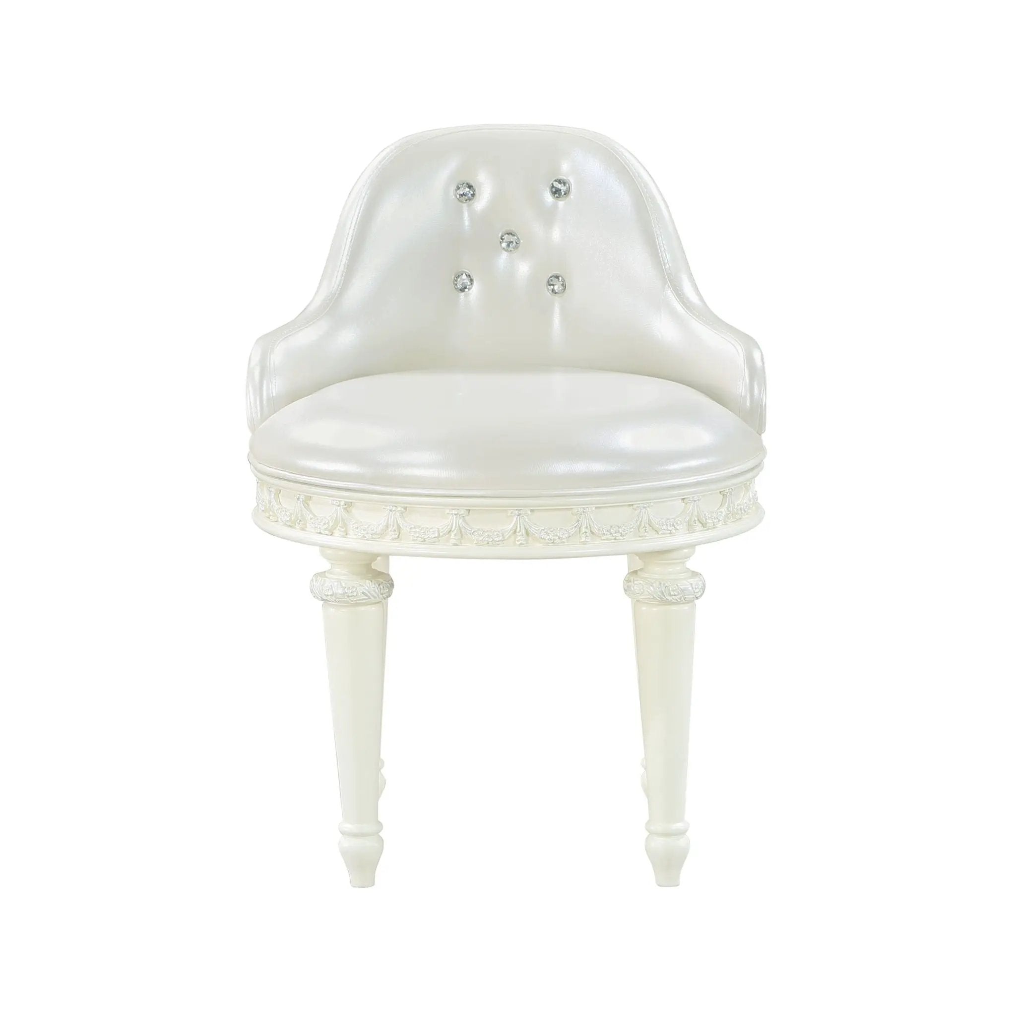 Dorothy - Vanity Chair With Swivel Chair Only - Ivory by HouseOfZazla
