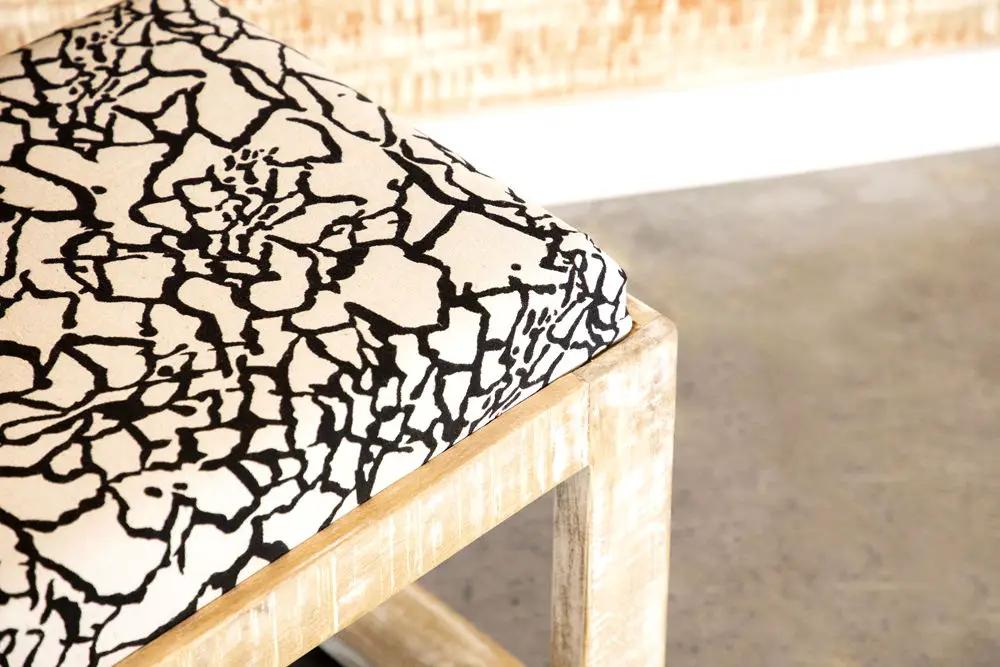 Aiden Fabric Upholstered Accent Bench Distressed White by Unique Piece Furniture