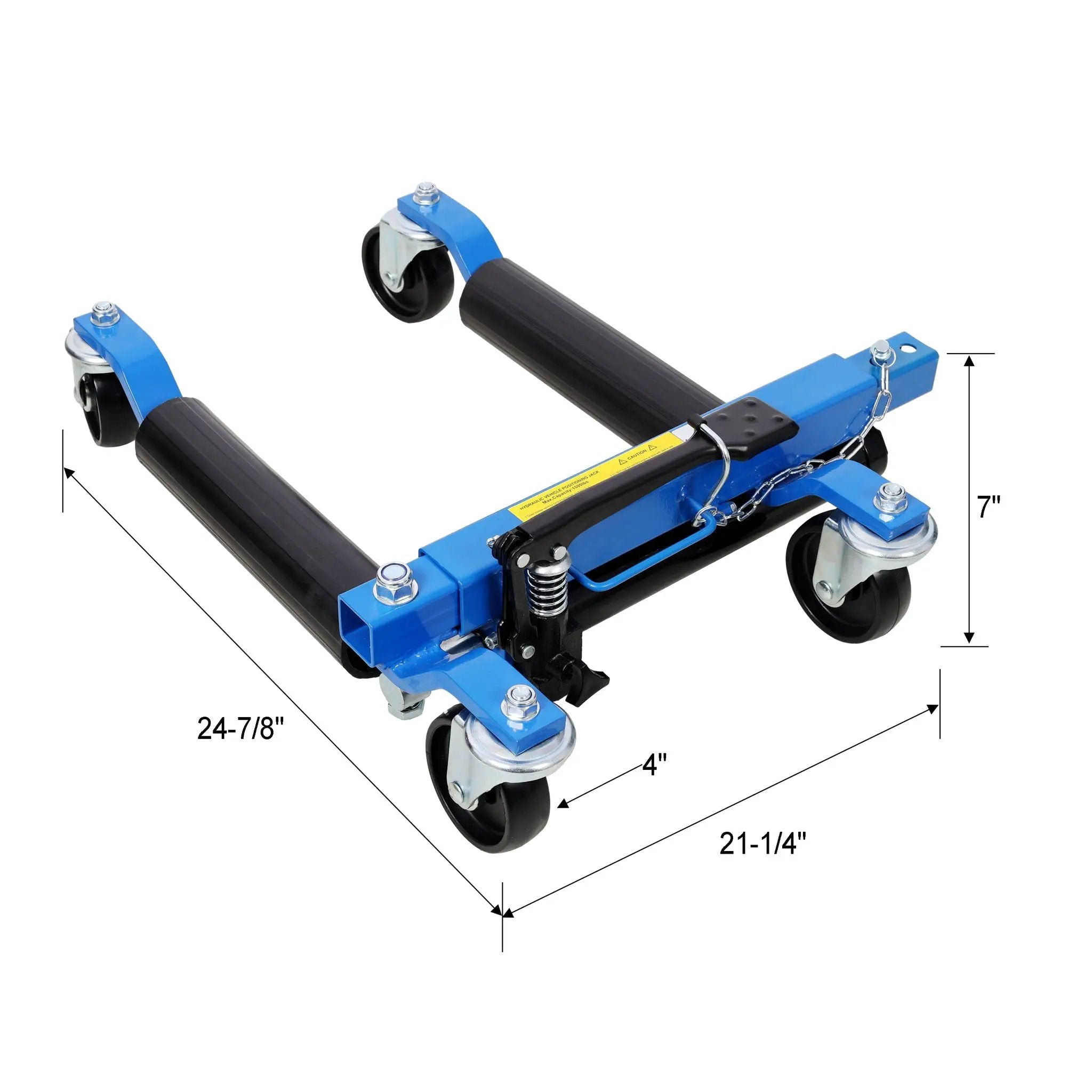 Hydraulic Car Wheel Dolly (Set of 2) With Foot Pedal Lift, 1, 500Lbs Capacity - Black / Blue by HouseOfZazla