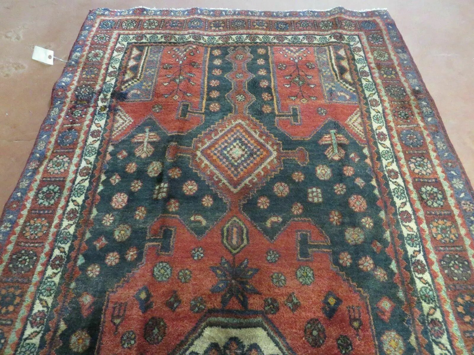 4' X 9' Antique Handmade Turkish Tribal Oriental Geometric Wool Rug # 605 by Jewel Rugs