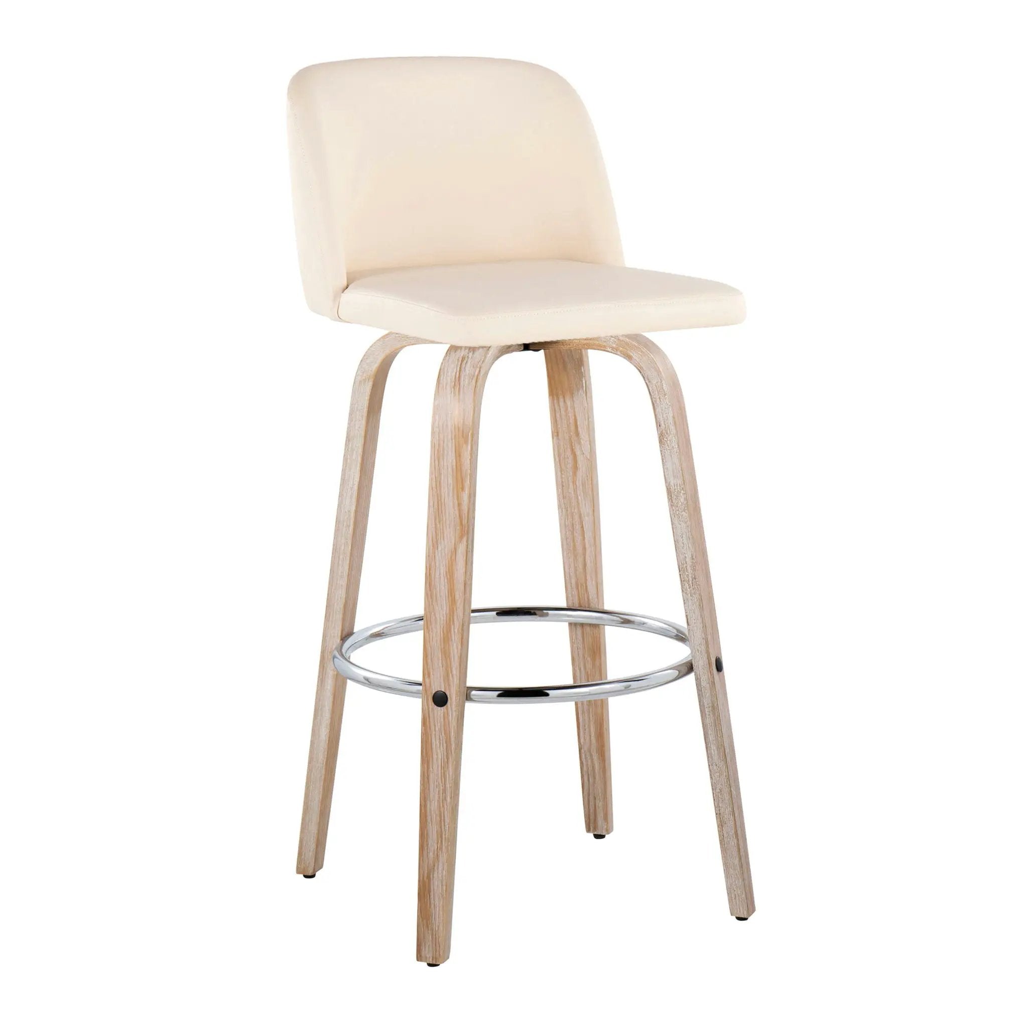 Toriano - Contemporary Fixed Height Barstool With Swivel & Round Footrest (Set of 2) by Unique Piece Furniture