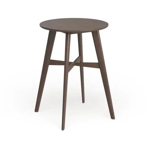 Mid-Century Modern Round Wooden Bar Table – 42" High Bar Table with Tapered Legs by HouseOfZazla