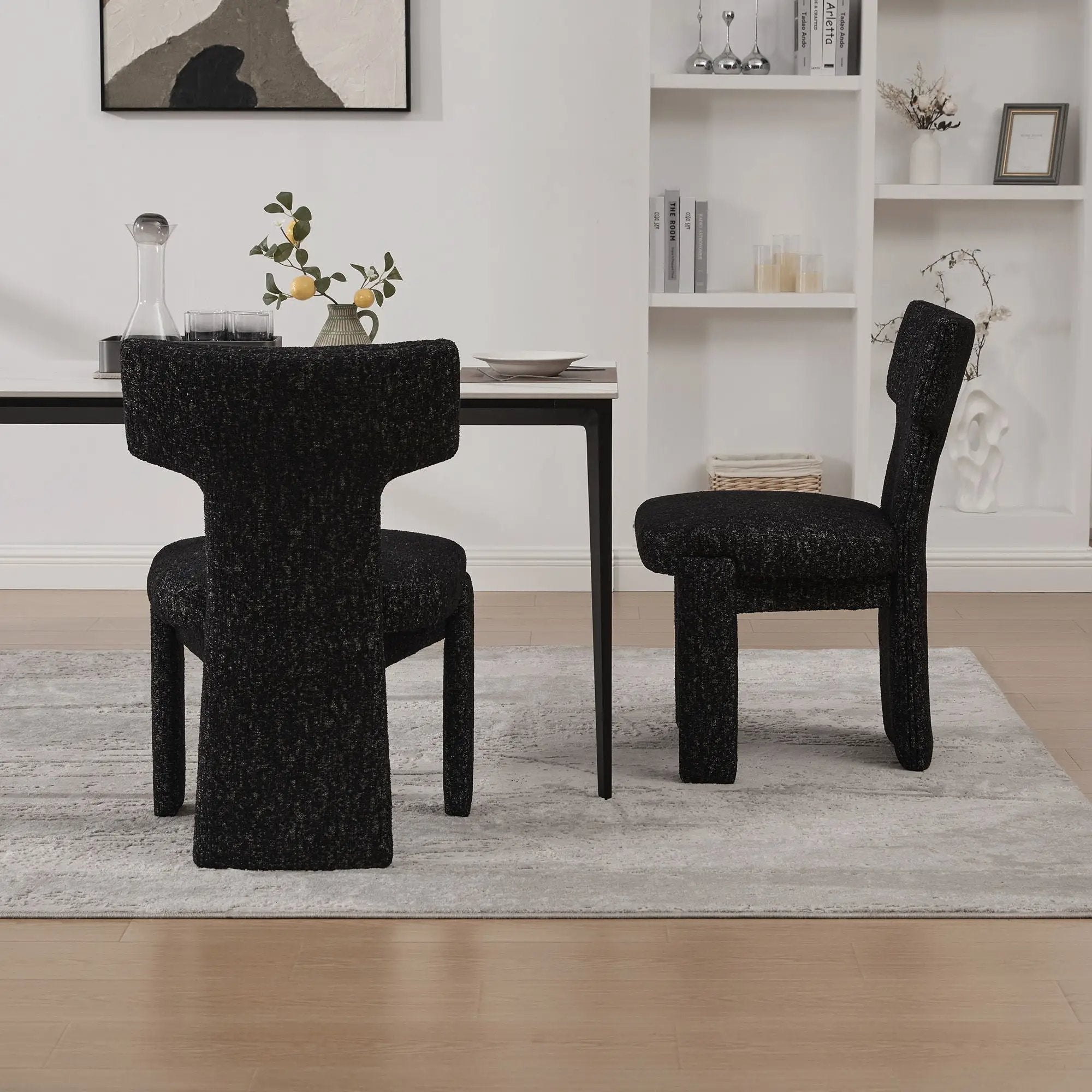 Armless Curved Back Accent Chairs by Unique Piece Furniture