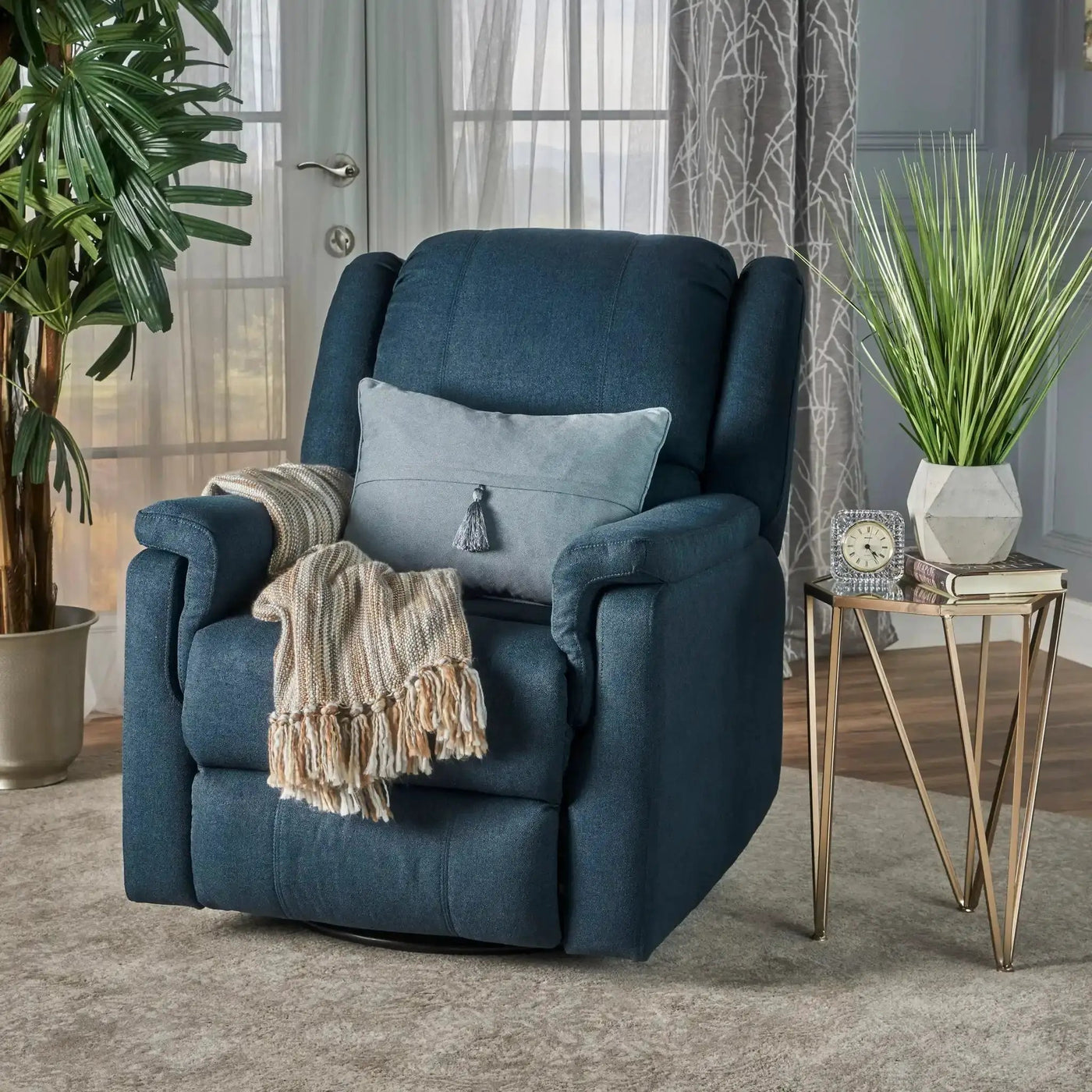 Contemporary Glider Recliner With Swivel Function by HouseOfZazla