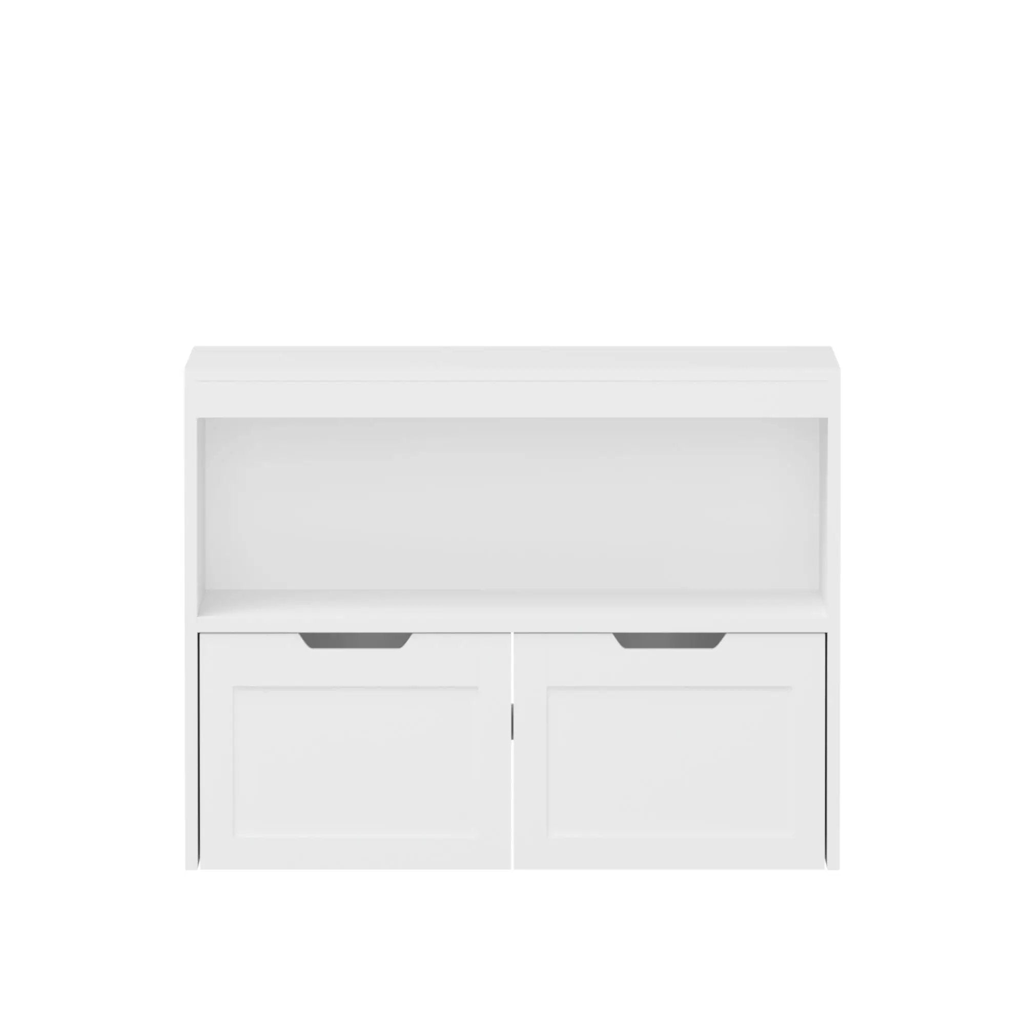 Book Organizer With Large Drawers And Open Shelves, Toy Storage Cabinet - White by HouseOfZazla