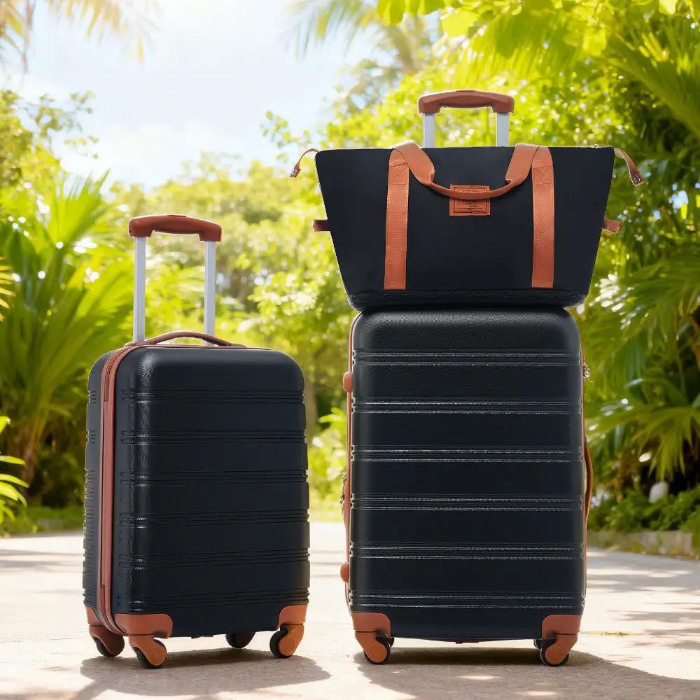 Hardshell Luggage Sets 2 Pieces + Bag Spinner Suitcase With Tsa Lock Lightweight 20" / 24" by HouseOfZazla