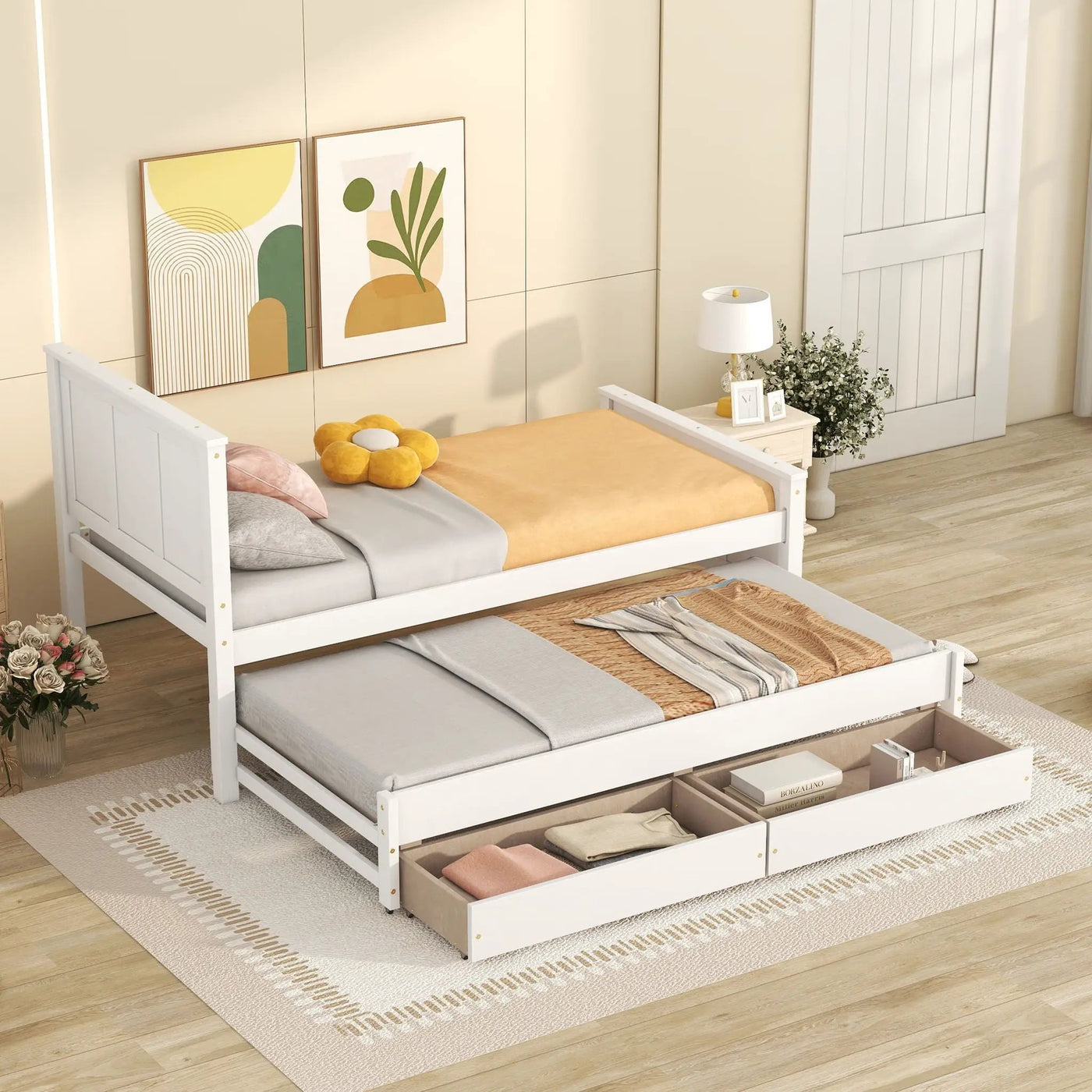 Platform Bed With Trundle And Drawers by HouseOfZazla