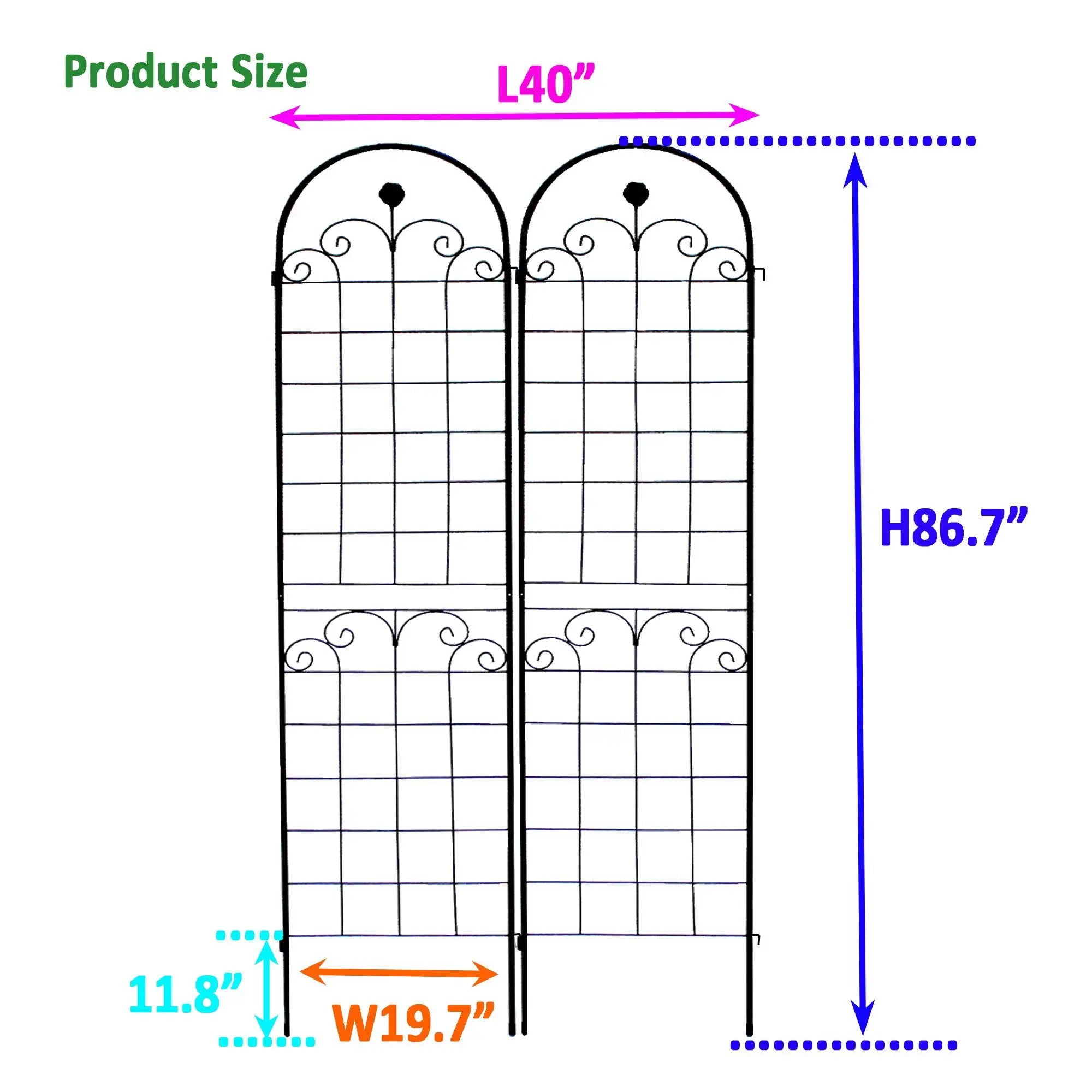 Metal Garden Trellis For Climbing Plants Outdoor Rustproof Plant Support Rose Trellis Netting Trellis by HouseOfZazla