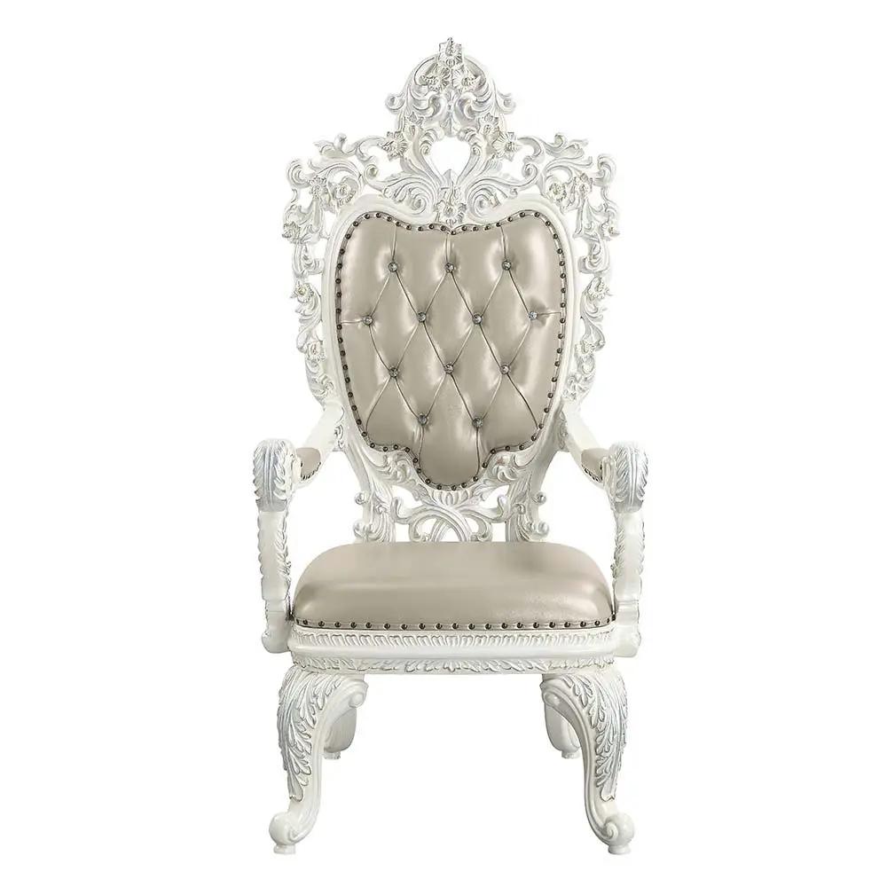 Vanaheim - Arm Chair (Set of 2) - Beige Synthetic Leather & Antique White by Unique Piece Furniture