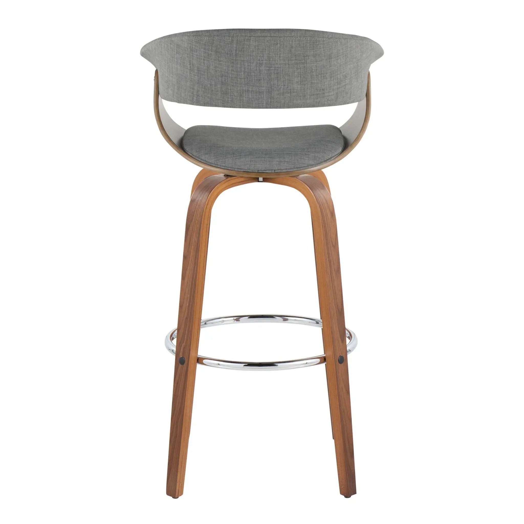 Vintage Mod - Mid Century Modern Fixed Height Barstool With Swivel With Round Footrest (Set of 2) by Unique Piece Furniture